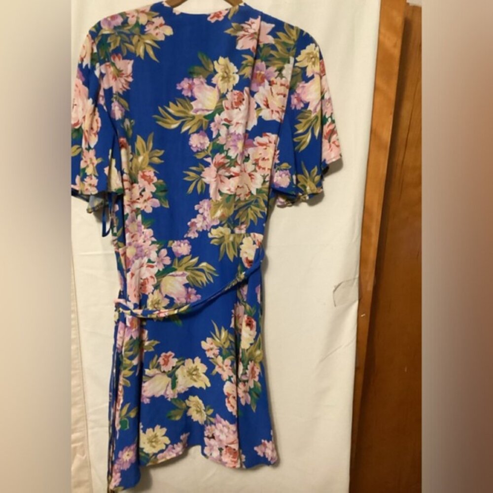 PRIVACY PLEASE Mini Wrap Dress Sz M - Picture 4 of 7